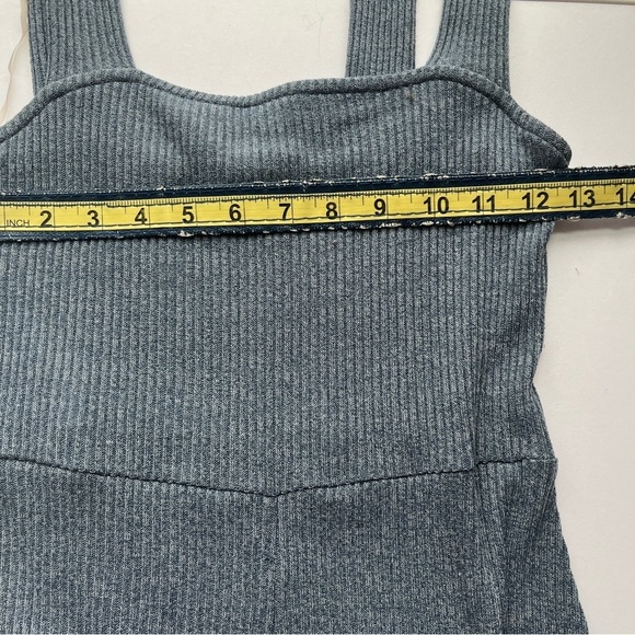 Ribbed Softspun Square Neck Jumpsuit Blue Grey XS X-Small - Picture 7 of 9
